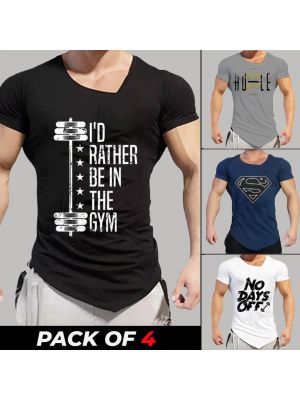 4 Pieces - Curve Neck Shirts