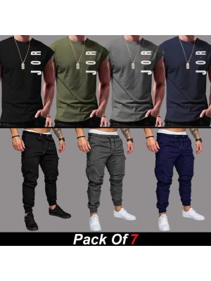 7 Pieces - JOR Deal (4 Shirts + 3 Cargo Pants)