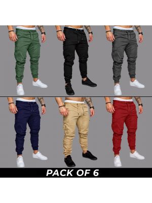6 Pieces - Casual Wear 6-Pockets Cargo Pants