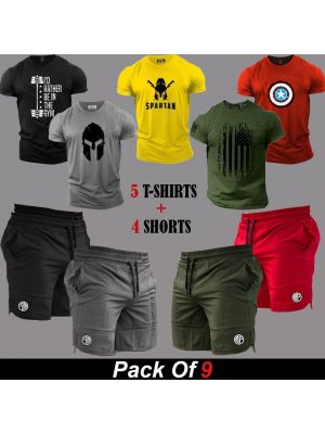 9 Pieces - Athlete Deal (5 T-Shirts + 4 Shorts)