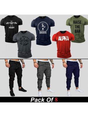 8 Pieces - GACP Deal (5 Shirts + 3 Cargo Pants)