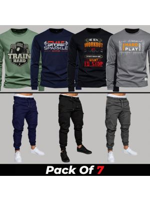 7 Pieces - DDF Deal (4 Full Sleeves + 3 Cargo Pants)