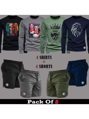 8 Pieces - QQA Deal (4 Full Sleeves + 4 Shorts)