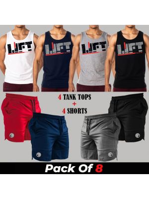 8 Pieces - LIFT Deal (4 Tank Tops + 4 Shorts)