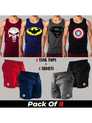 8 Pieces - Super Hero Deal (4 Tanks + 4 Shorts)