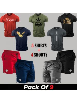 9 Pieces - AJKG Deal (5 Shirts + 4 Shorts)