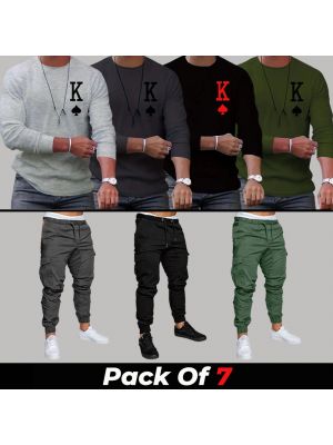 7 Pieces - KKVF Deal (4 Full Sleeves + 3 Cargo Pants)