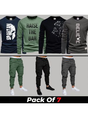 7 Pieces - HGK Deal (4 Full Sleeves + 3 Cargo Pants)