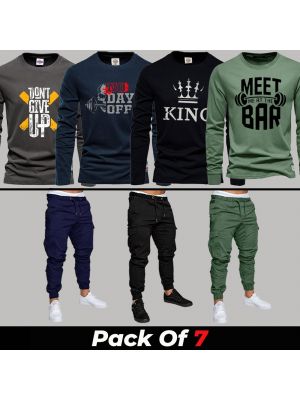 7 Pieces - KNOB Deal (4 Full Sleeves + 3 Cargo Pants)