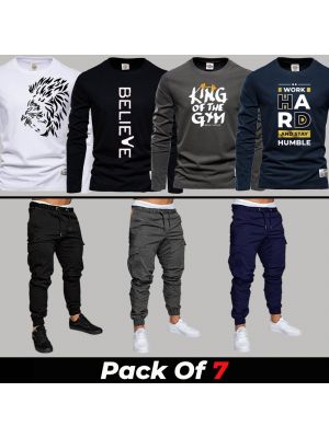 7 Pieces - HKS Deal (4 Full Sleeves + 3 Cargo Pants)