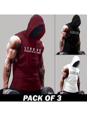 3 Pieces - Gym Hooded Tanks