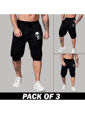 3 Pieces - Black Gym Shorts