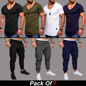 7 Pieces - UPK Deal (4 V-Shirts + 3 Cargo Pants)