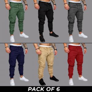 6 Pieces - Casual Wear 6-Pockets Cargo Pants