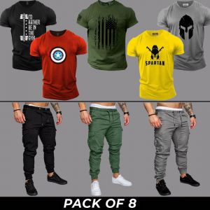 8 Pieces - ECIR Deal (5 Shirts + 3 Cargo Pants)