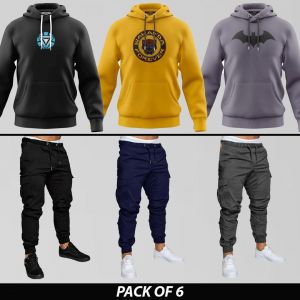 6 Pieces - BYG Deal (3 Hoods + 3 Cargo Pants)
