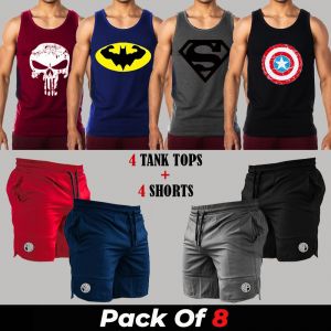 8 Pieces - Super Hero Deal (4 Tanks + 4 Shorts)