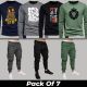 7 Pieces - GKF Deal (4 Full Sleeves + 3 Cargo Pants)